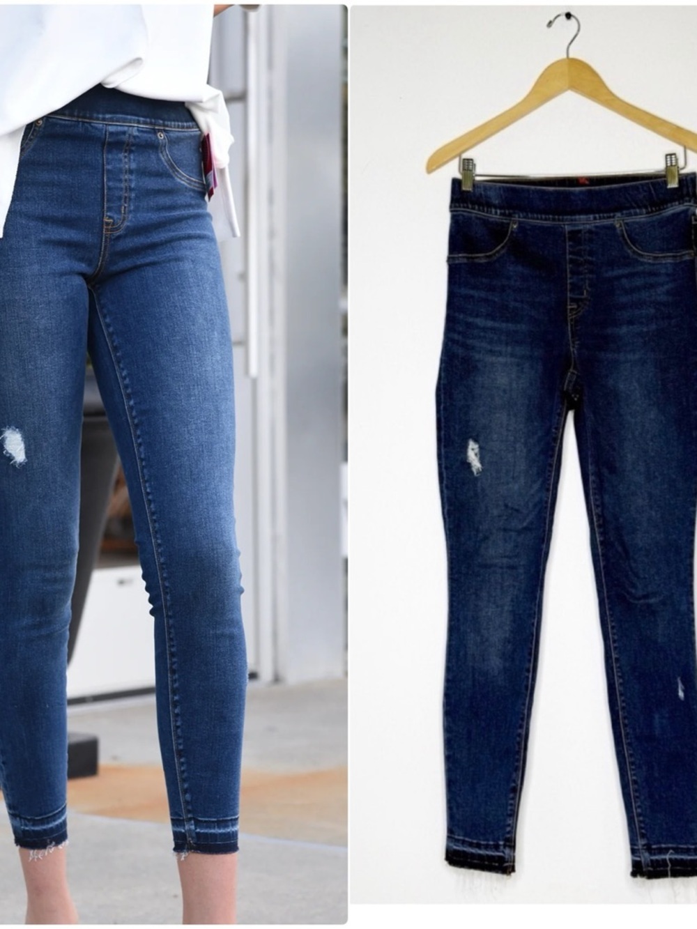 Spanx Dark Wash Pull-On Jean Pants Size Medium 8/10